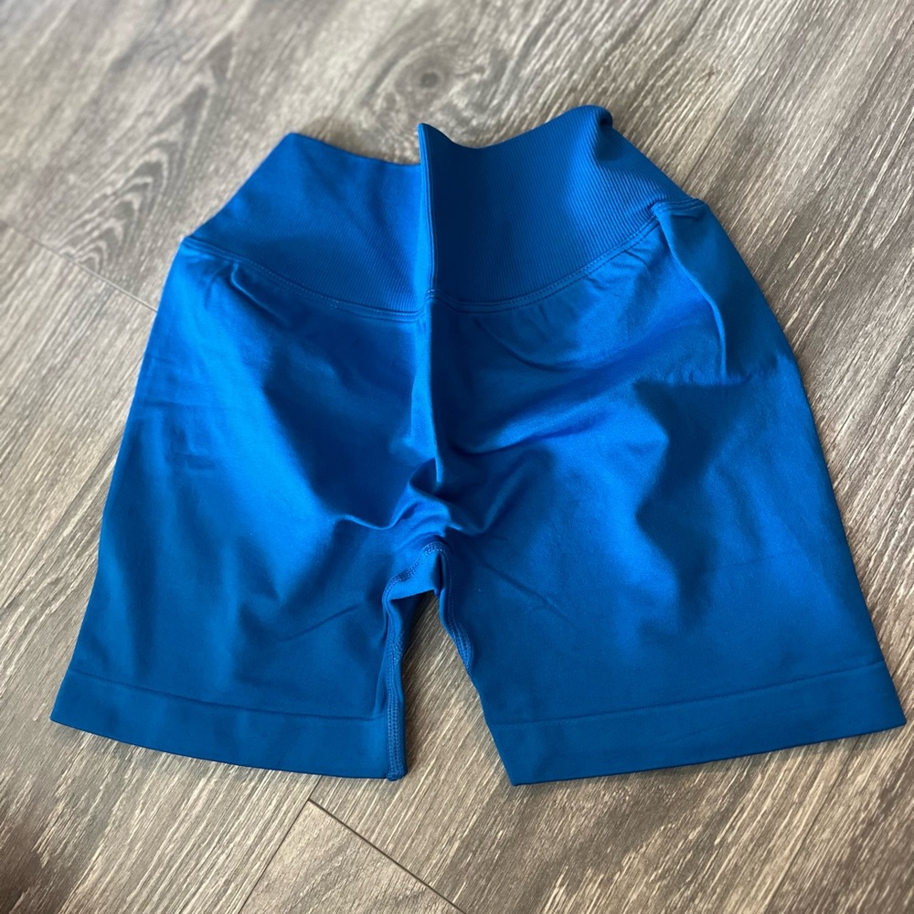 Vibrant Blue High-Waisted Bike Shorts